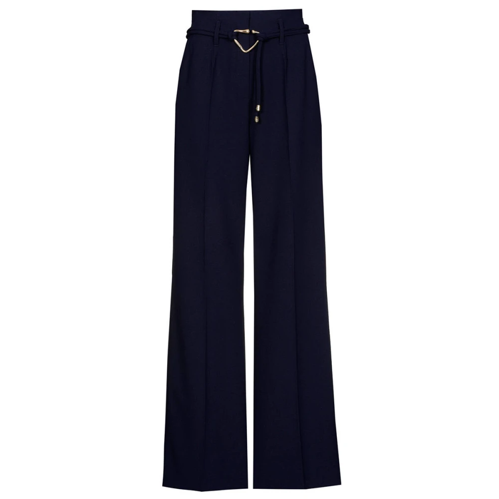 Caroline Biss Hoge Taille Citylook Broek Blue Dames