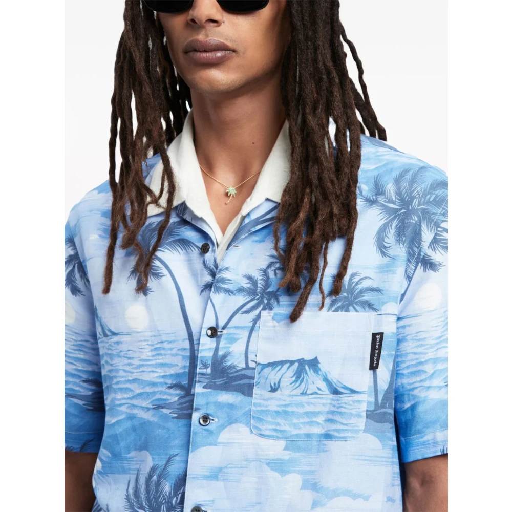 Palm Angels Blouses Shirts Blue Heren