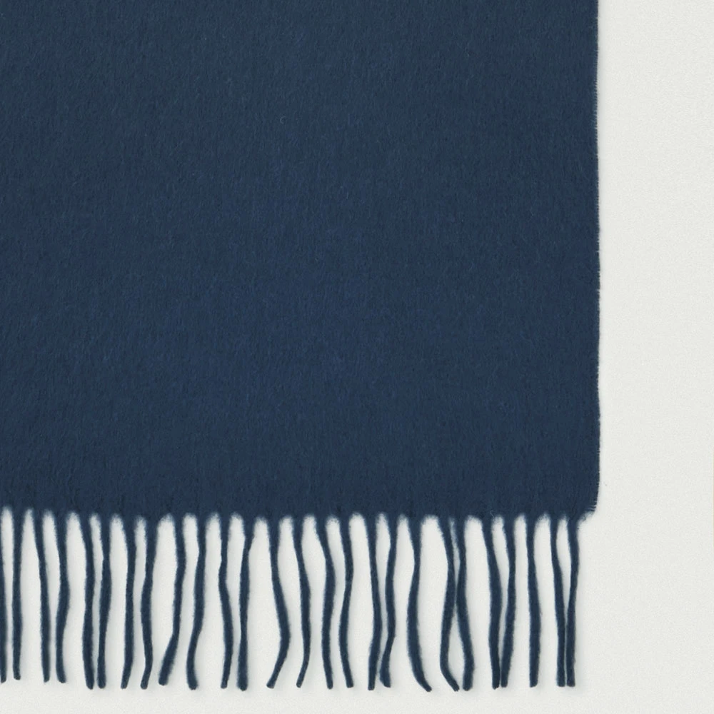 Mulberry Solid Merino Wool Scarf Stormy Blue Heren