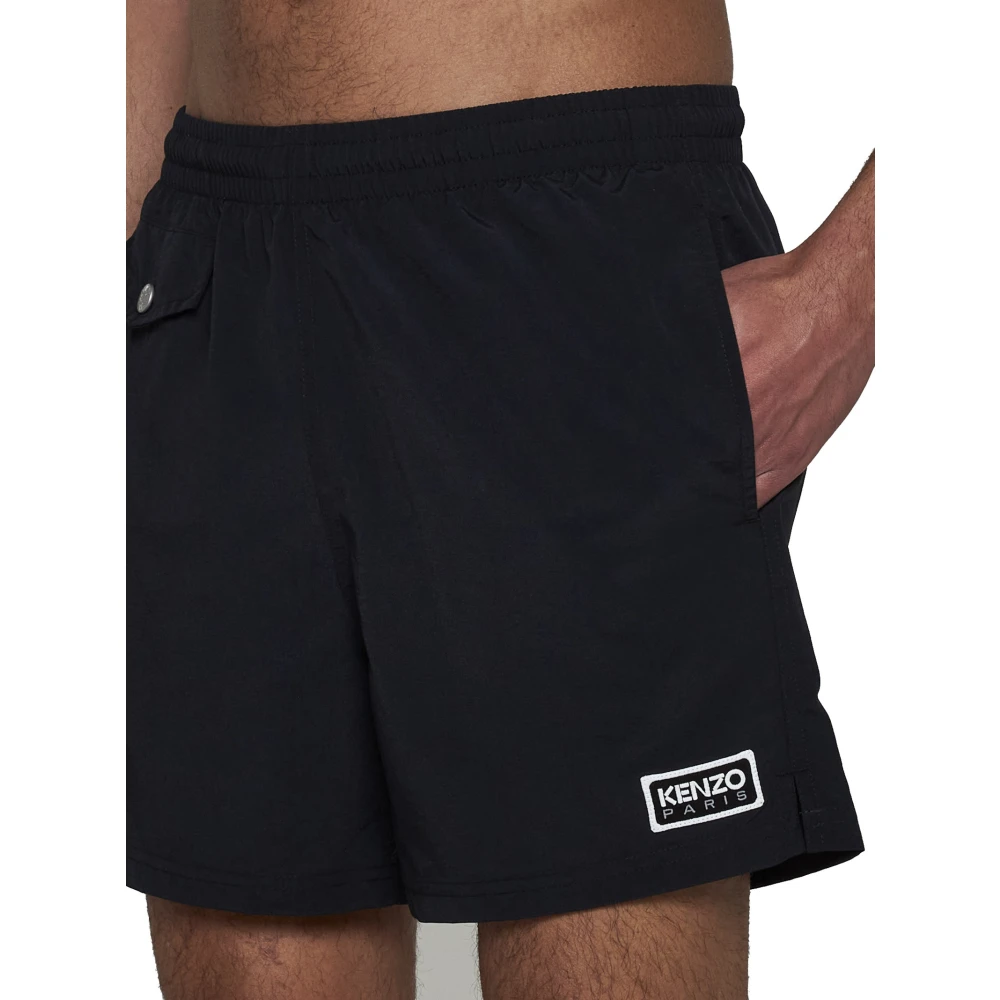 Kenzo Zwart zee kleding met logo patch Black Heren