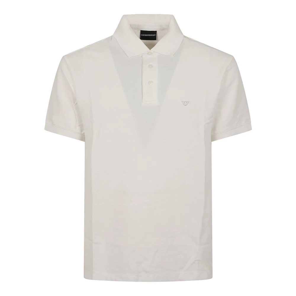 Emporio Armani White Regular Fit Piqué Polo Shirt - Male - Polo Shirts - 2XL - Tops