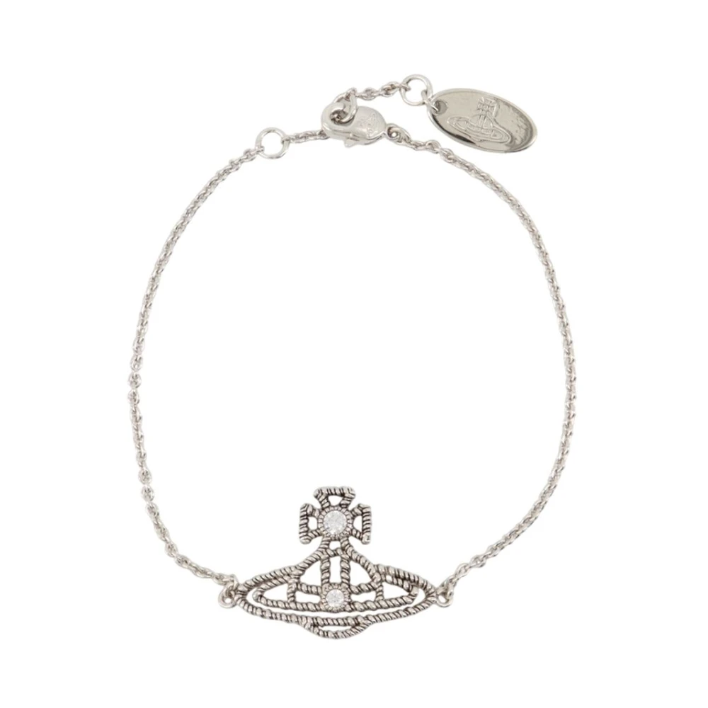 Vivienne Westwood Bracelets, Female, One Size, Brass Coretta Bracelet - Silver Metal Gray