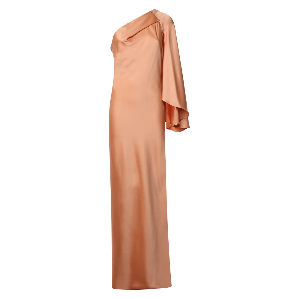 Genny Roze One-Shoulder Asymmetrische Jurk Pink Dames