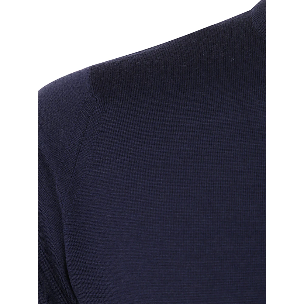 John Smedley Midnight Pullover Lange Mouw Blue Heren