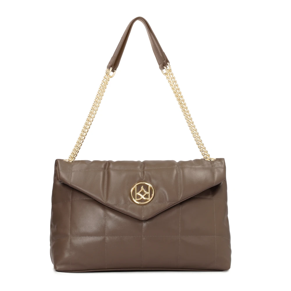 Kazar Grote leren handtas aan een ketting Brown Dames
