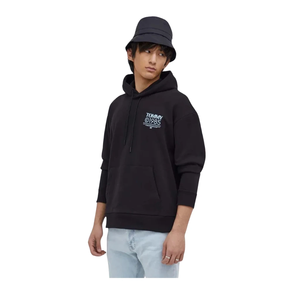 Tommy Jeans Geborduurde logo hoodie Zwart Black Heren