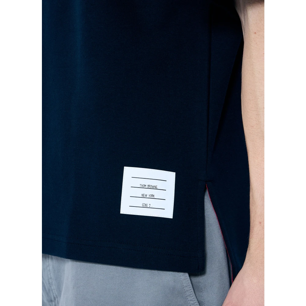 Thom Browne Gestreepte Katoenen Rugby Top Blue Heren