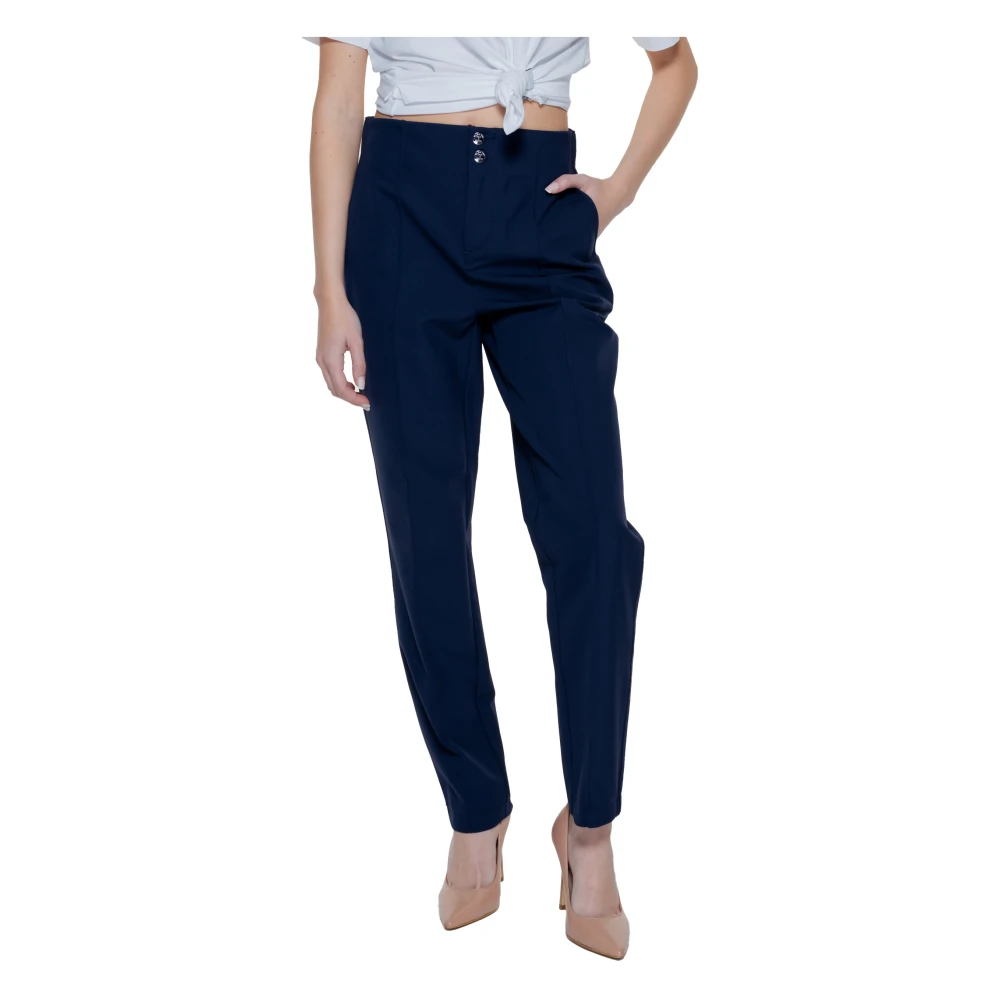 Street One Blauwe Broek met Zakken en Knopen Blue Dames