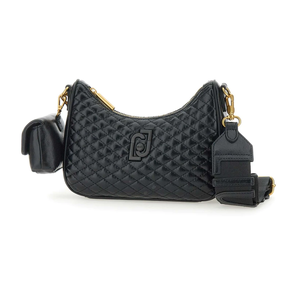 Liu Jo Zwarte Matelassè Schoudertas met Clutch Black Dames