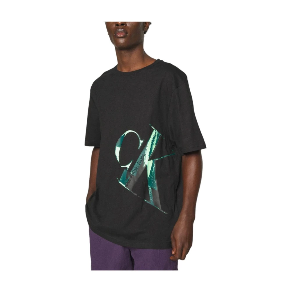 Calvin Klein Echte Schuine Hypnotiserende T-shirt Black Heren