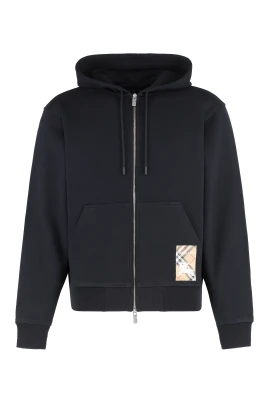 Bomull Full Zip Hoodie med Fickor