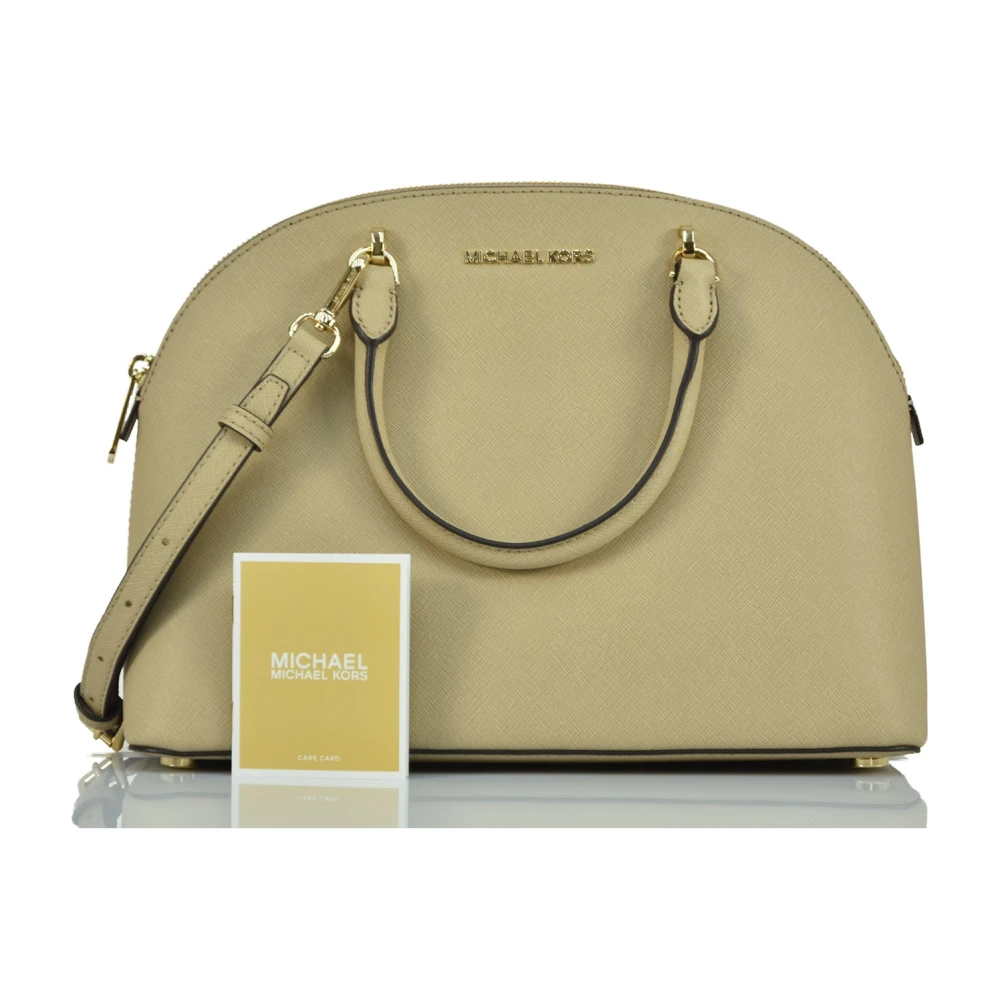 Michael Kors Emmy Large Dome Schoudertas Beige Dames