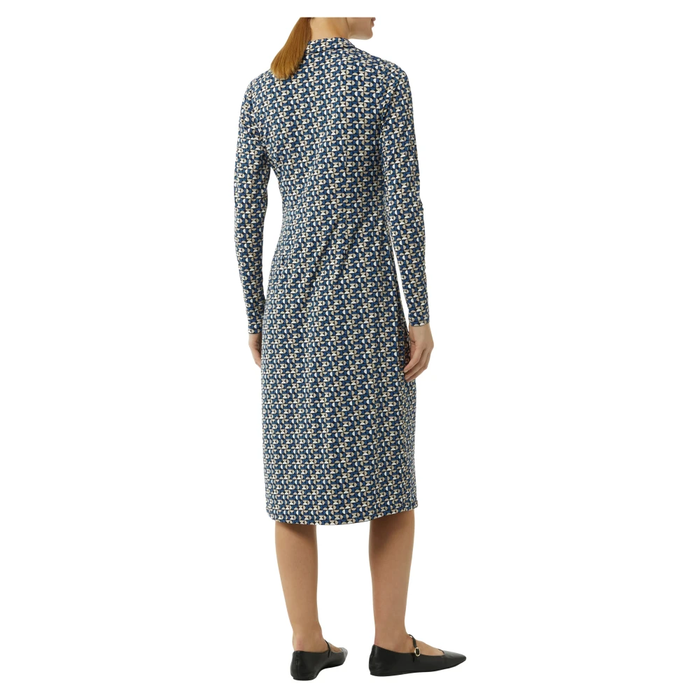comma Wikkelstijl Midi Jurk Blue Dames