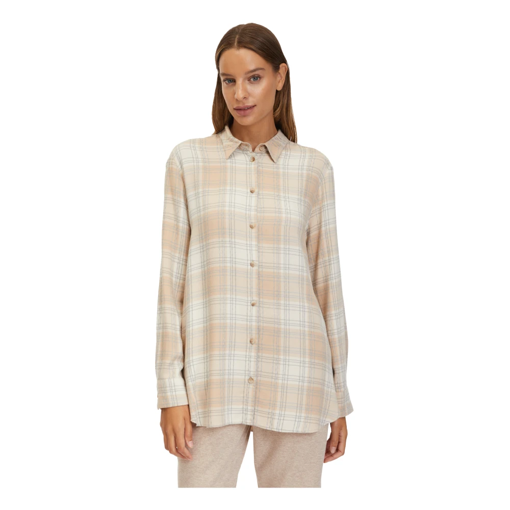 Betty & Co Geruite Lange Blouse Multicolor Dames