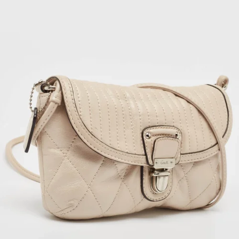 Coach Pre-owned Leather shoulder-bags Beige Dames