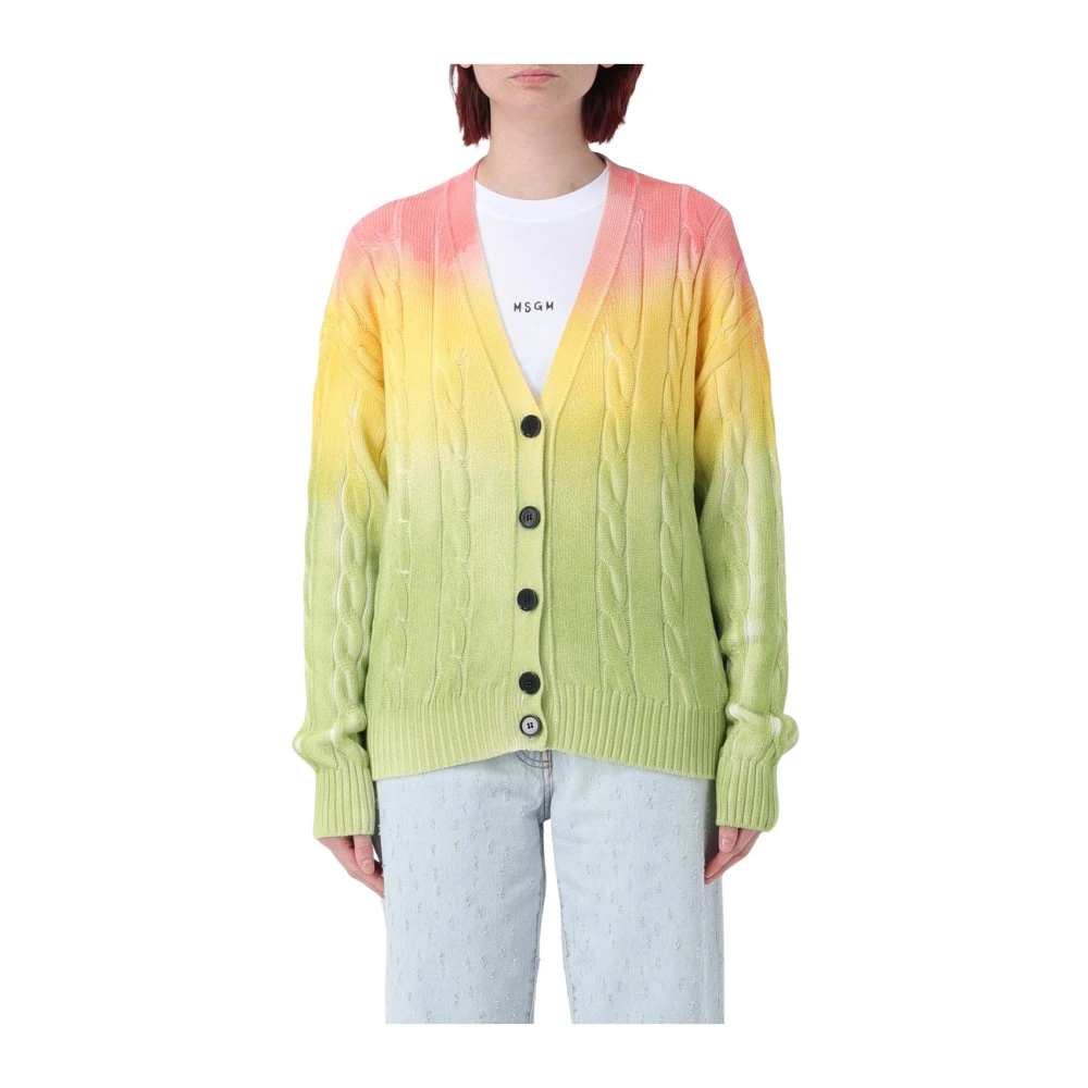 Msgm V-Neck Cardigan MultiColour Sweaters Multicolor Dames
