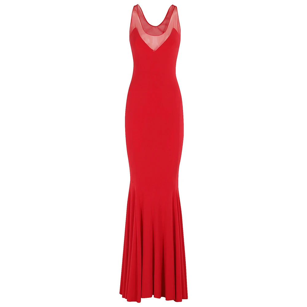 Norma Kamali Elegante Fishtail Jurk Red Dames