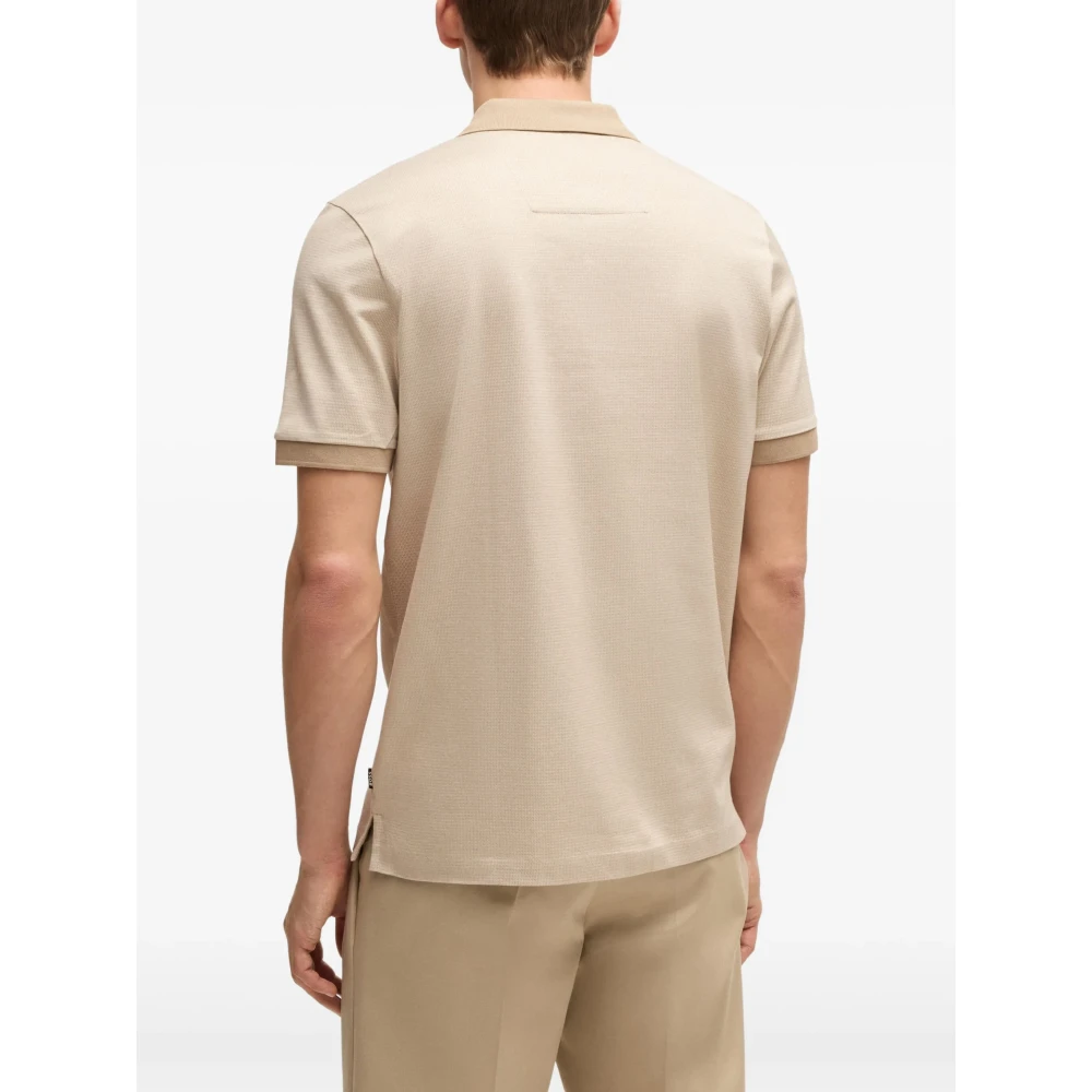 Hugo Boss Katoenen poloshirt met 2 knopen Beige Heren