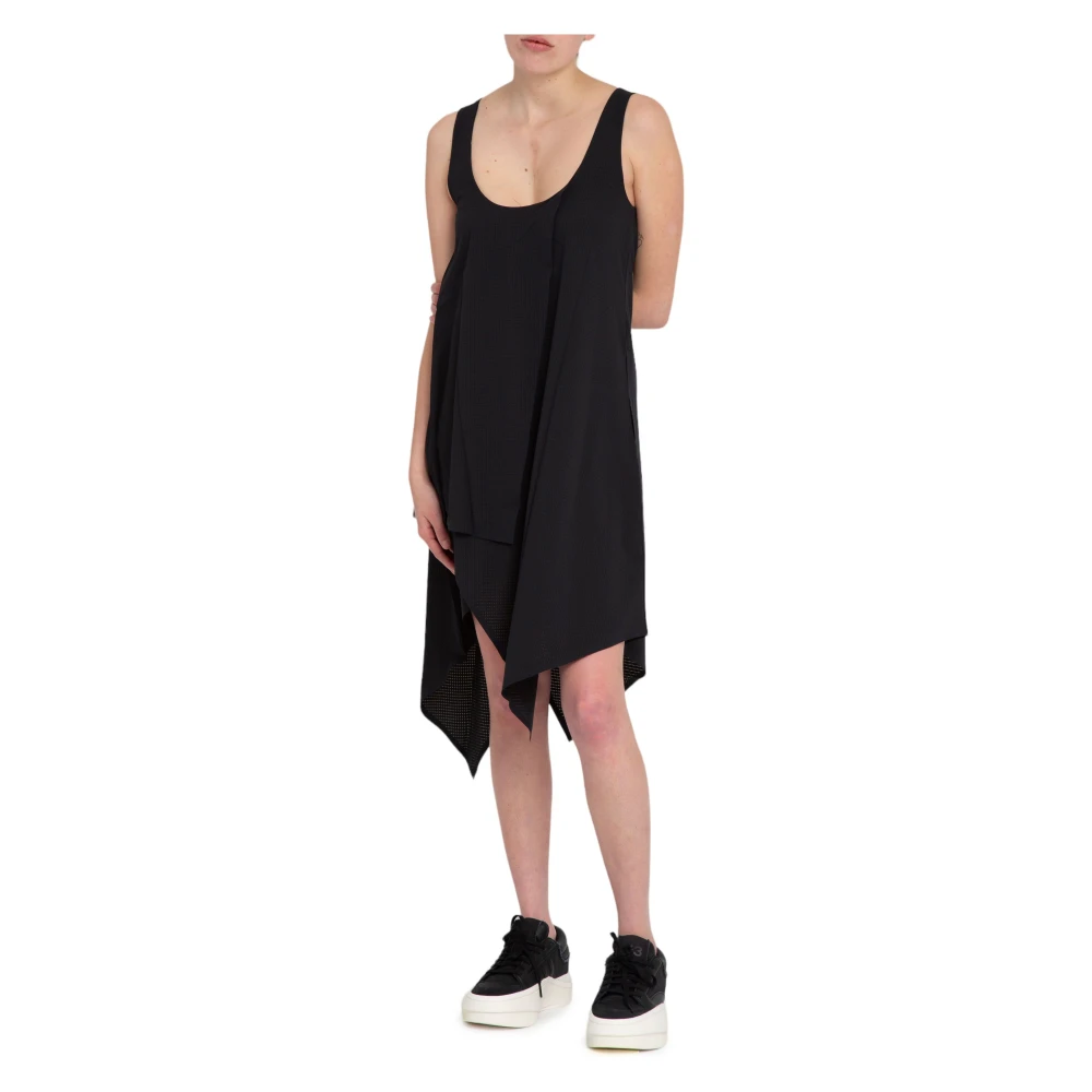 Y-3 Zwarte Nylon Tanktop Jurk Black Dames