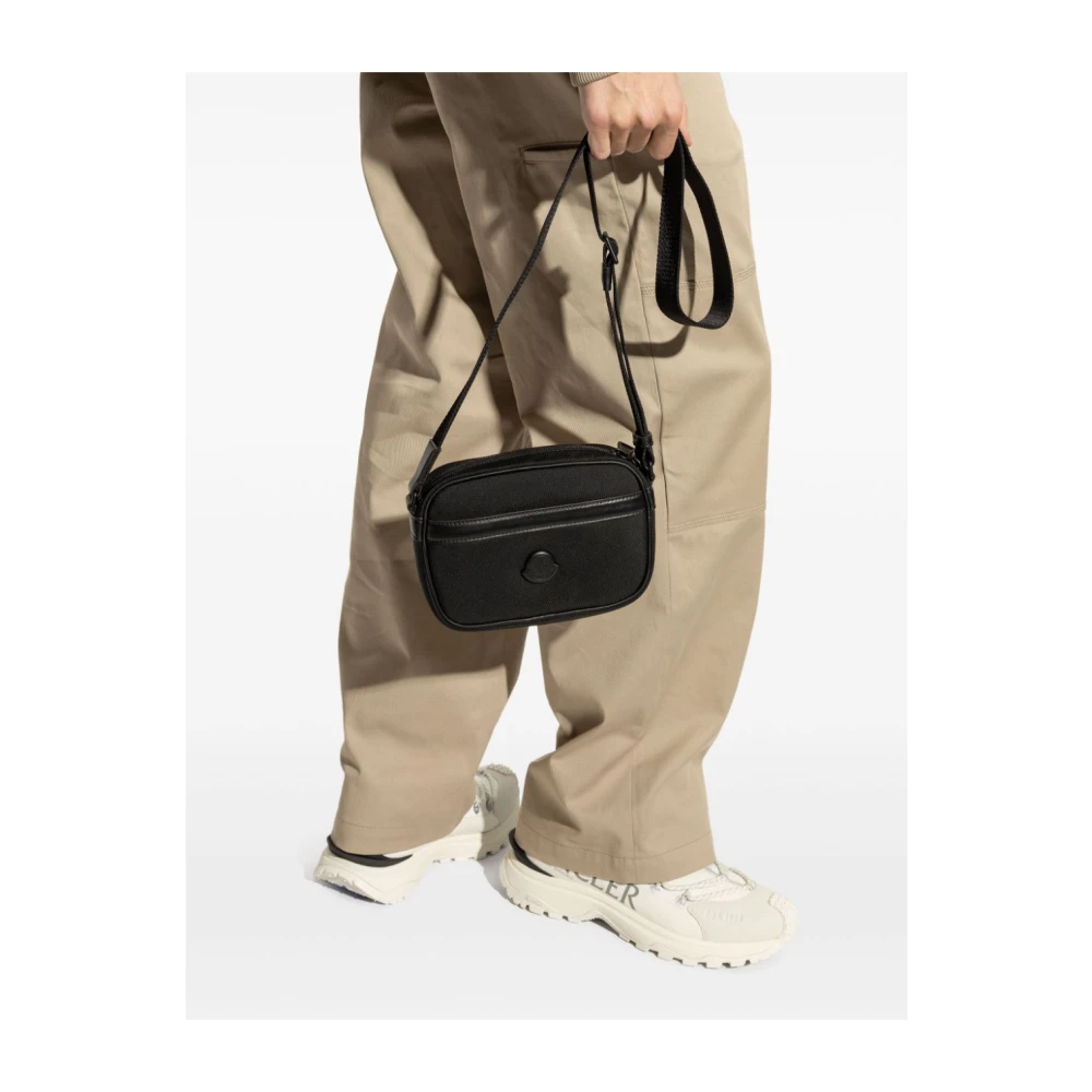 Moncler Zwarte Schoudertas met Toprits Black Heren