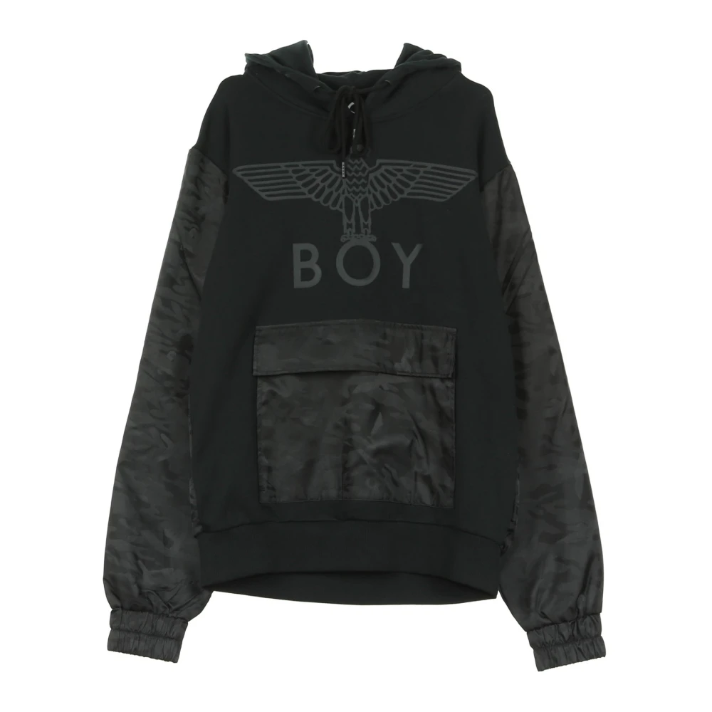 BOY London Svart Camo Hoodie för Män Black, Herr