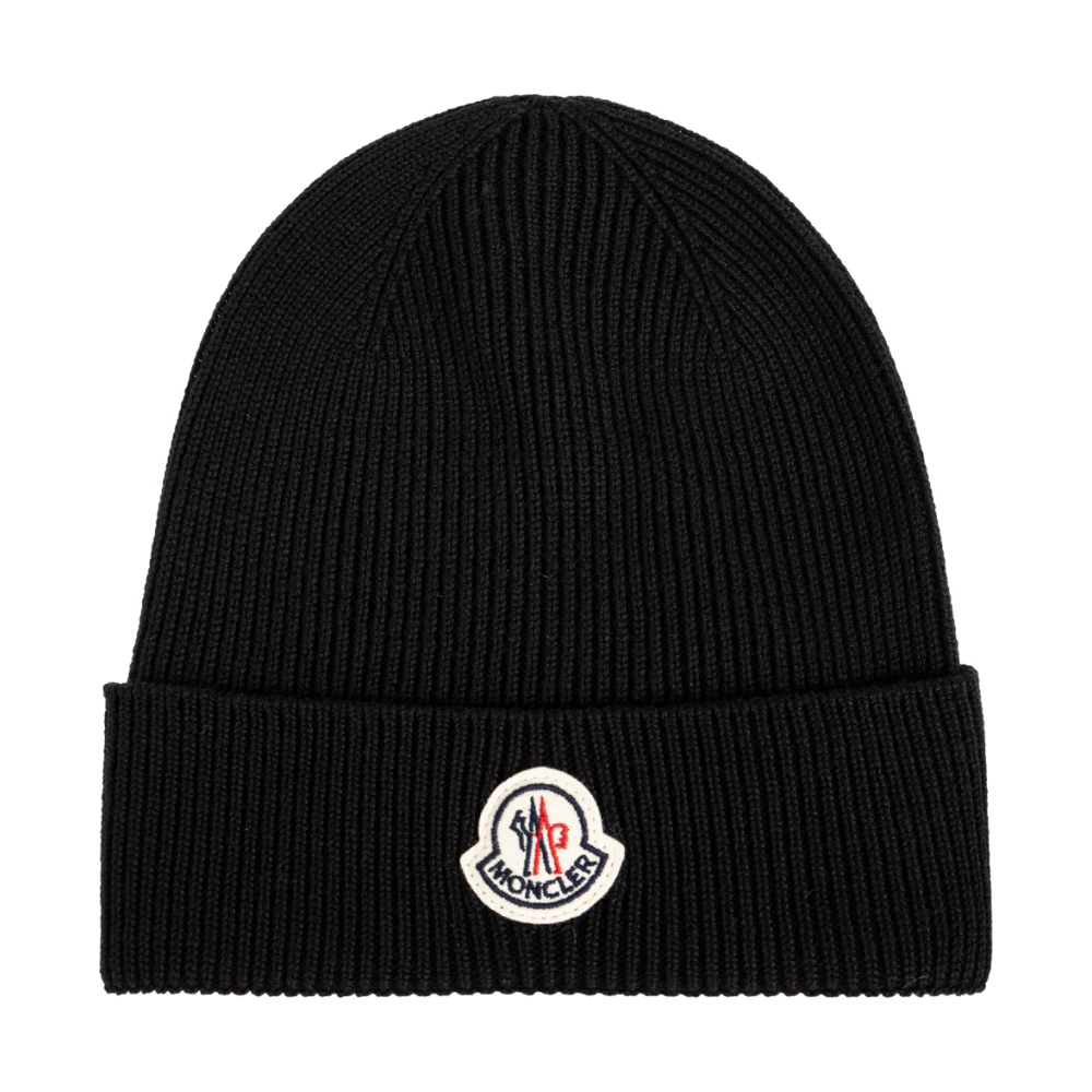 Moncler Wool Beanie - Male - Accessories - Black - One Size - Accessories