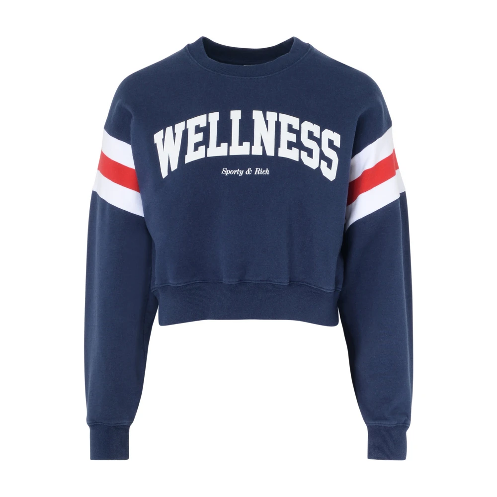 Sporty & Rich Blauwe Wellness Cropped Sweatshirt Blue Dames