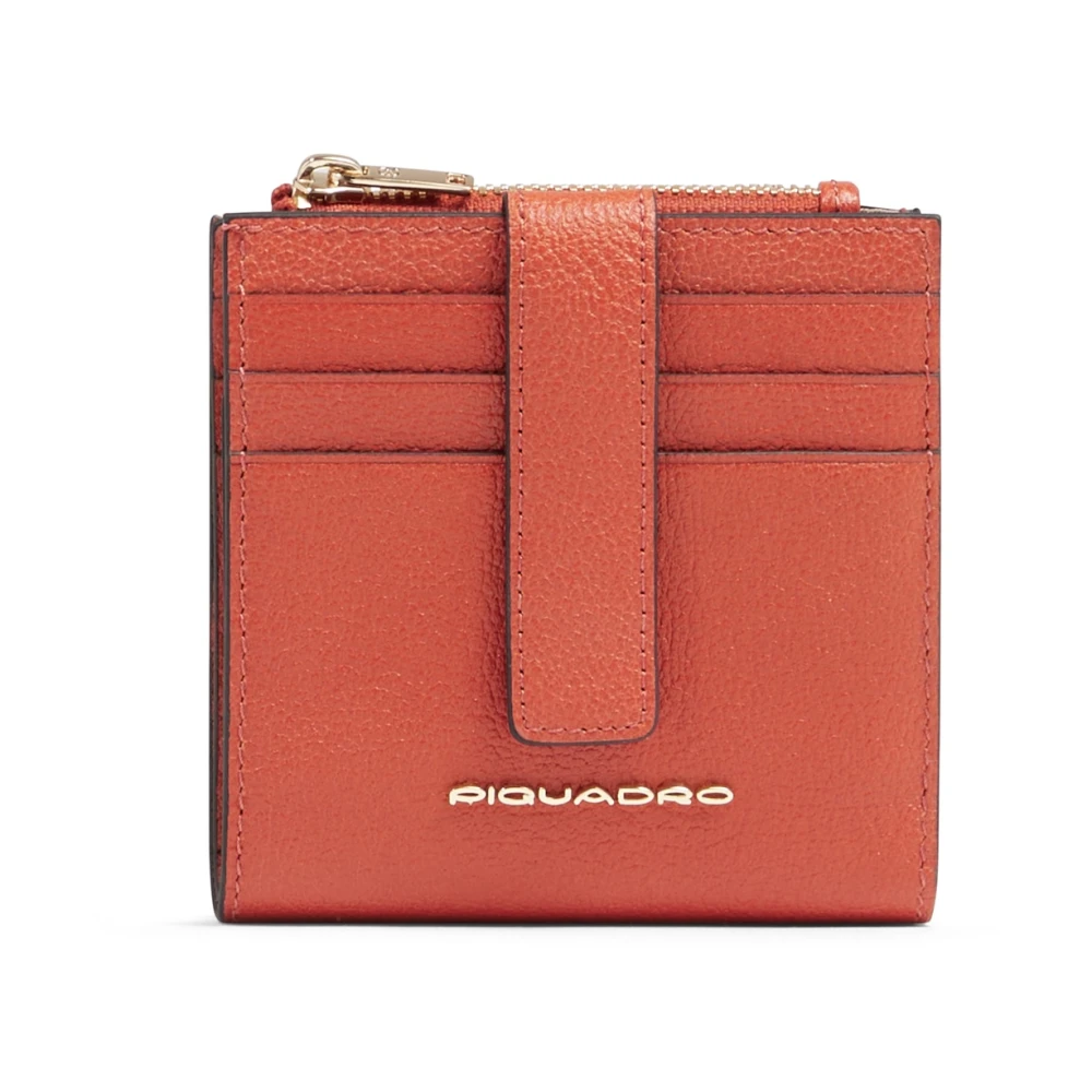 Piquadro Femme Orange Accessoires, Taille: One Size Porte-Cartes W140 Avec Poche Zippée Pour La Monnaie