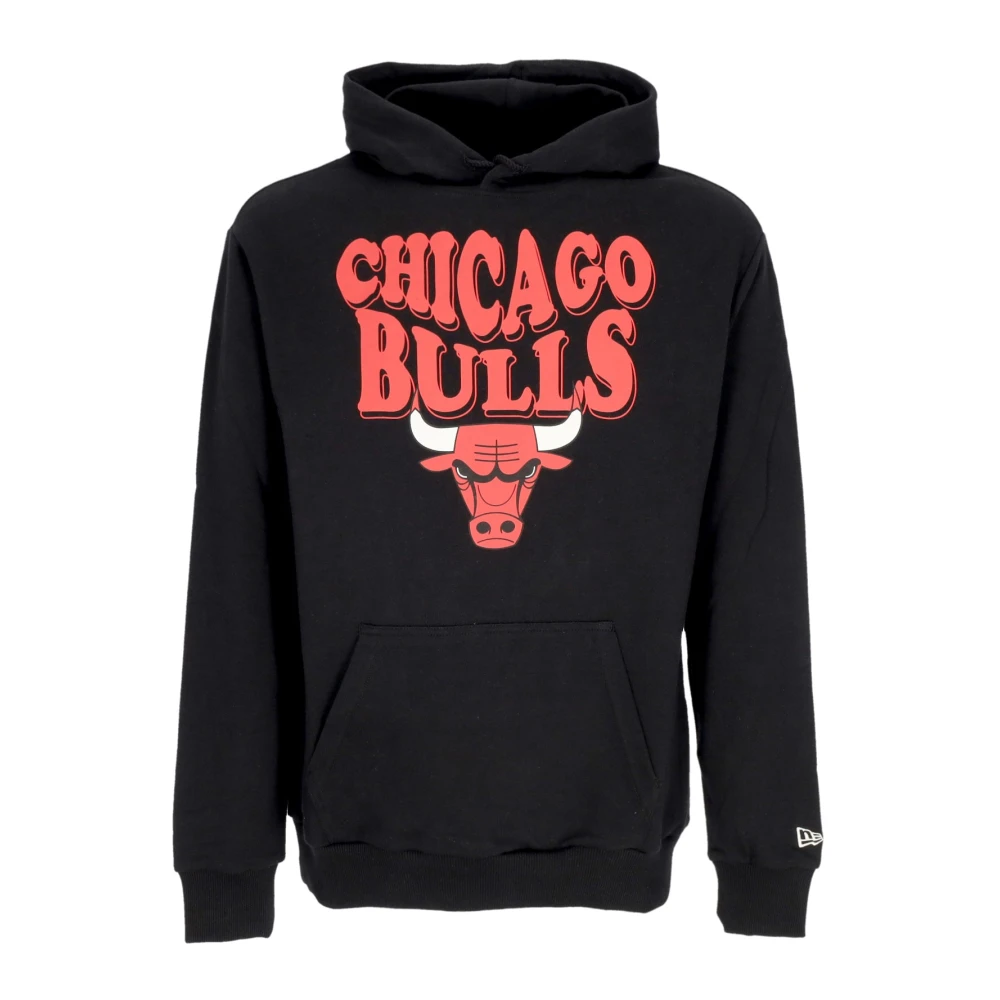 new era Chicago Bulls Script Hoodie Zwart Rood Black Heren