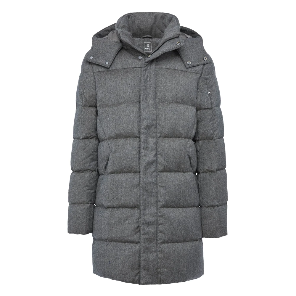 Boggi Milano Flannel Parka gevoerd met ganzen dons Gray Heren