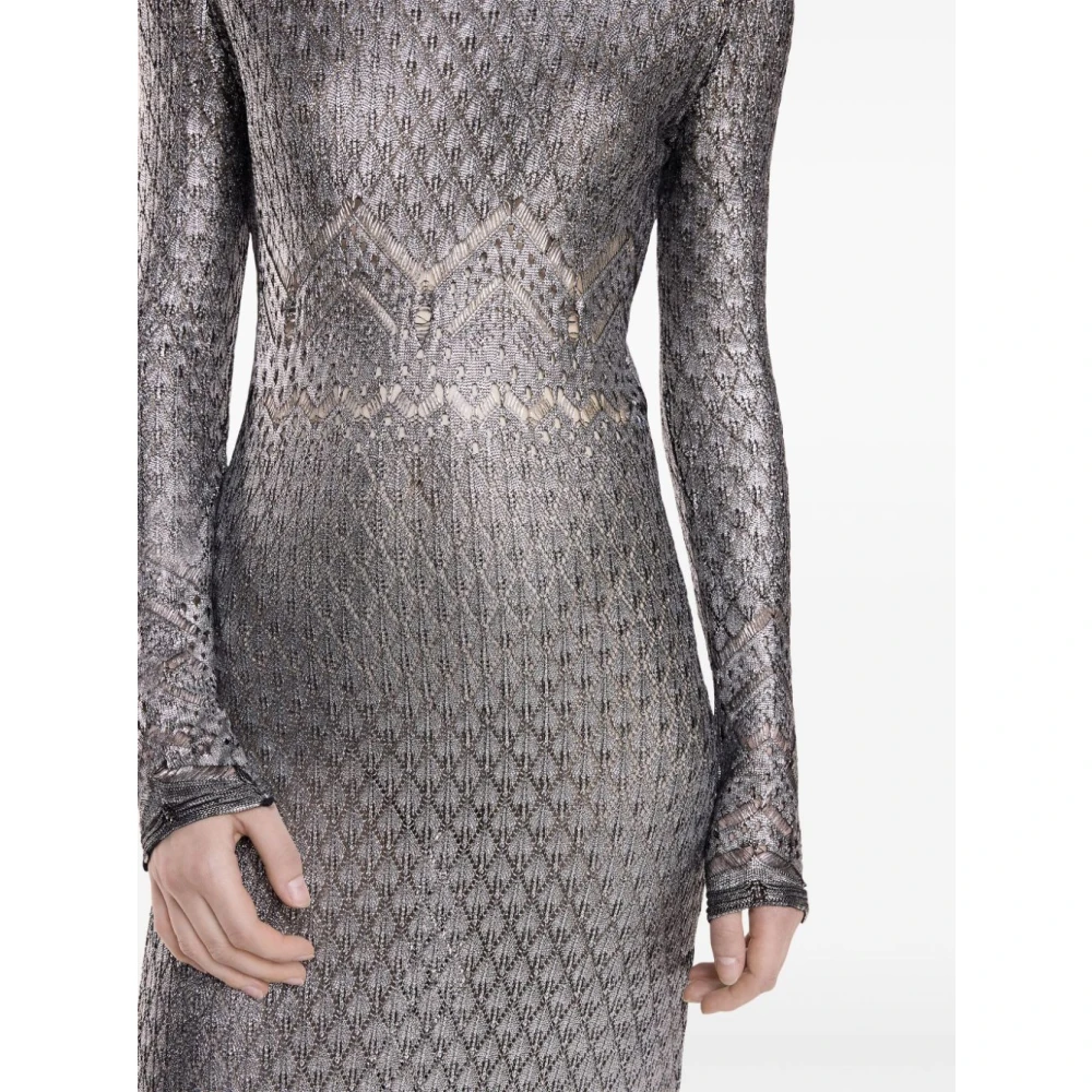 Paco Rabanne Zilveren Robe Jurk Gray Dames