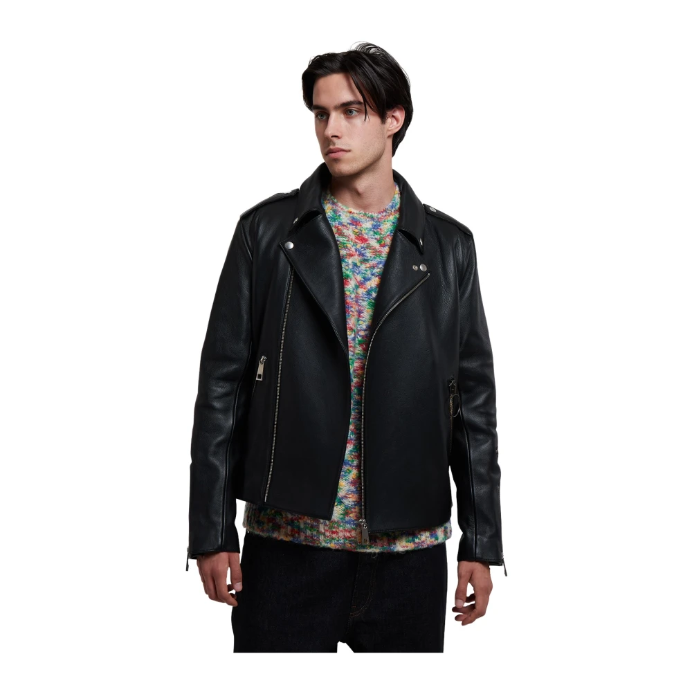 A.p.c. Zwarte Bikerjas van Eco-Leer Black Heren