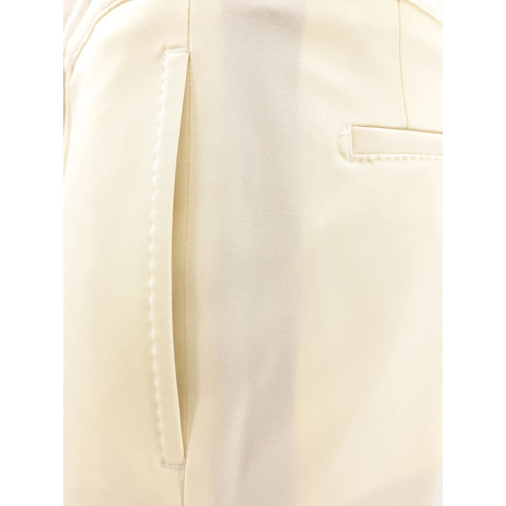 Hugo Boss Stretch wollen broek met elastische tailleband Beige Heren