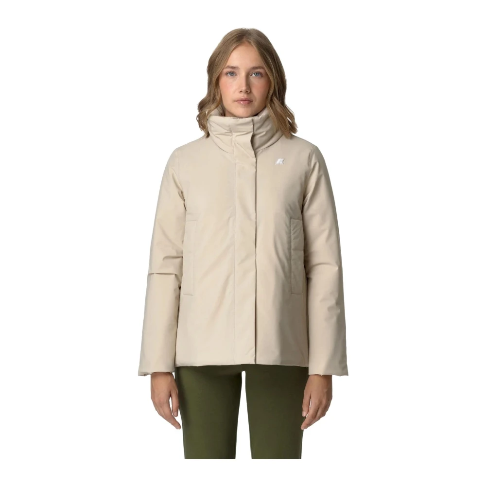 K-way Stijlvolle Parka Jas voor Buitensportavonturen Beige Dames