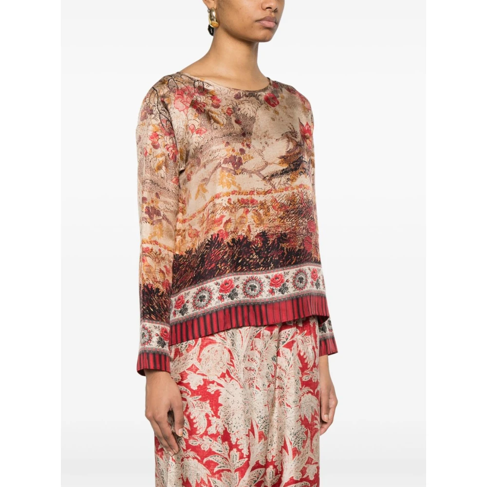 Pierre-Louis Mascia Grafische Print Top met Ronde Hals Multicolor Dames