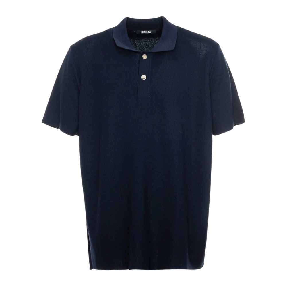 Jacquemus Gebreid Poloshirt Klassieke Kraag Korte Knopenlijst Blue Heren