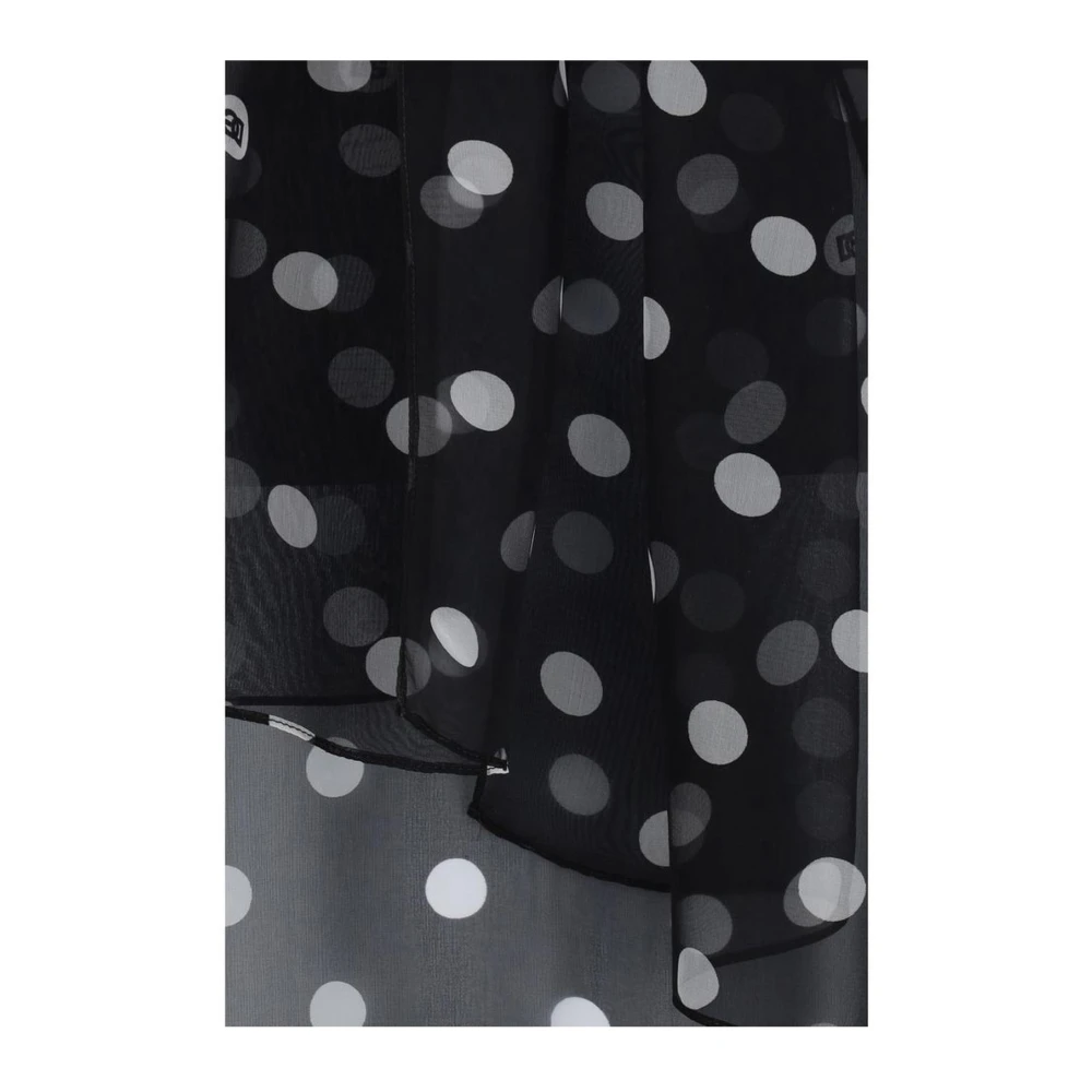Dolce & Gabbana Zijden Polka Dot Lange Mouw Top Black Dames