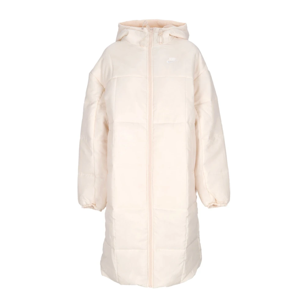 Nike Women's Beige Outdoor, M, Long Down Jacket Classic Parka