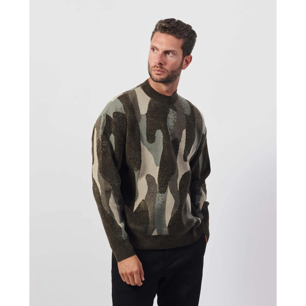 Armani Exchange Camouflage Groene Trui Multicolor Heren