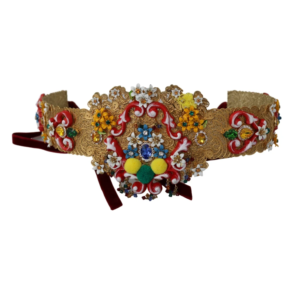 Dolce & Gabbana Women's Yellow Crystal Waist Belt