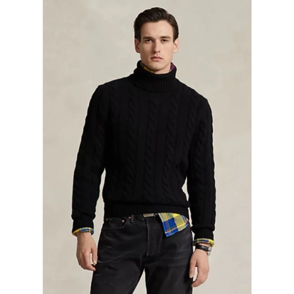 Polo Ralph Lauren Gebreide Coltrui met Twists Black Heren