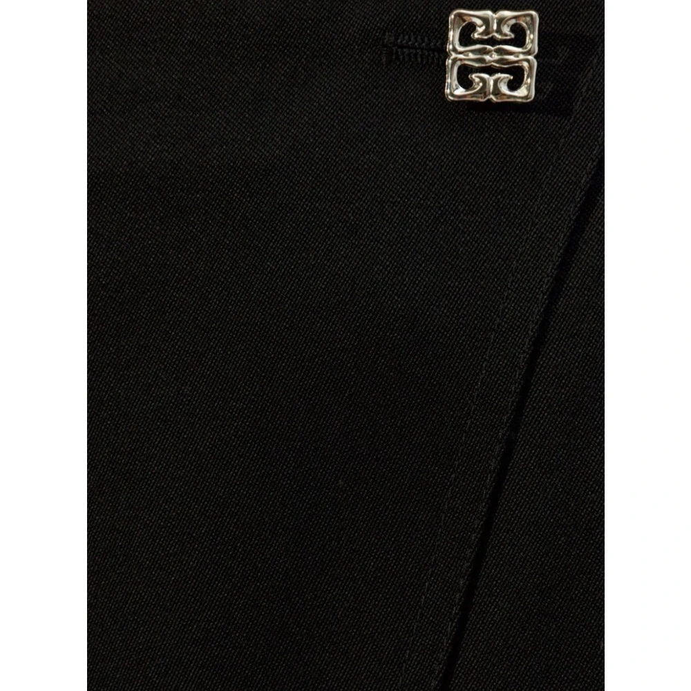 Givenchy Zwarte Rok met Metalen Logo Opening Black Dames