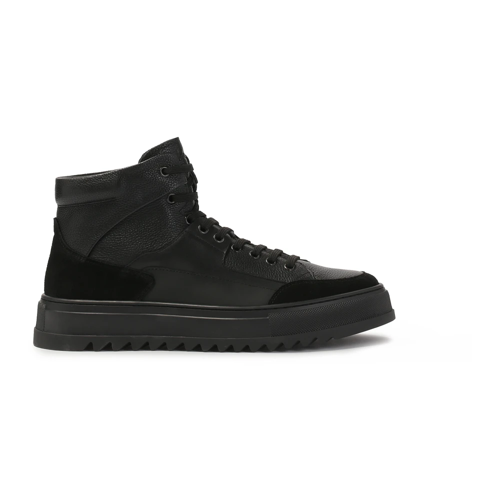 Kazar Geïsoleerde suède en gladleren sneakers Heren Schoenen Zwart