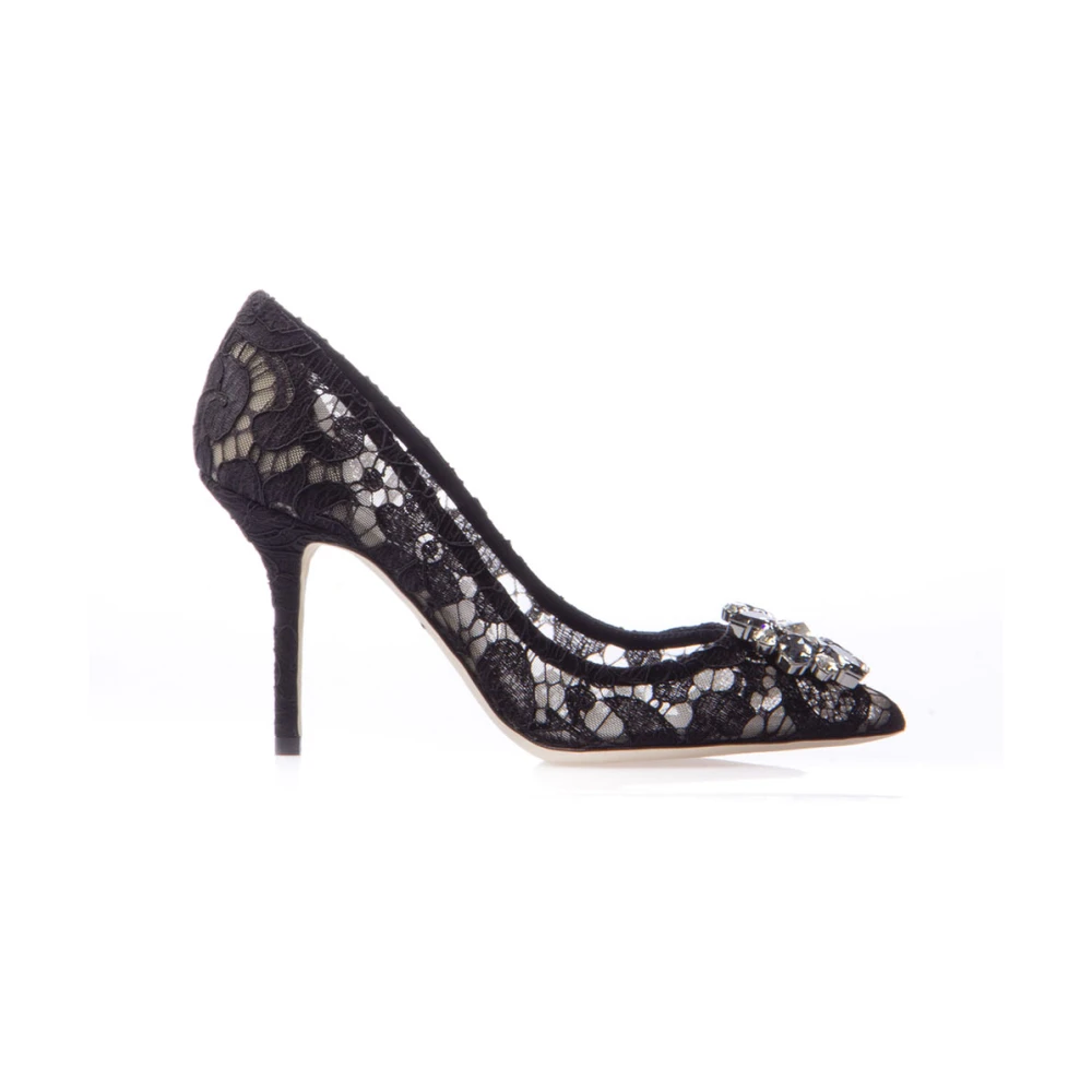 Dolce & Gabbana Women's Black Rainbow Lace Bellucci Crystal Pumps