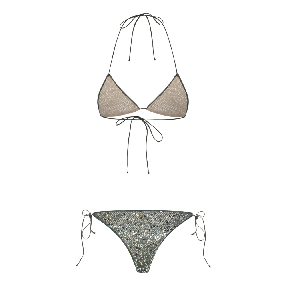 Oseree Metallic Groene Driehoek Bikini Badpak Green Dames