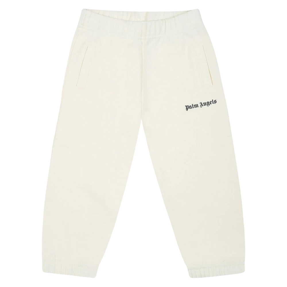 Palm Angels Women's Ivory Elegant Logo Joggers For Baby Girls
