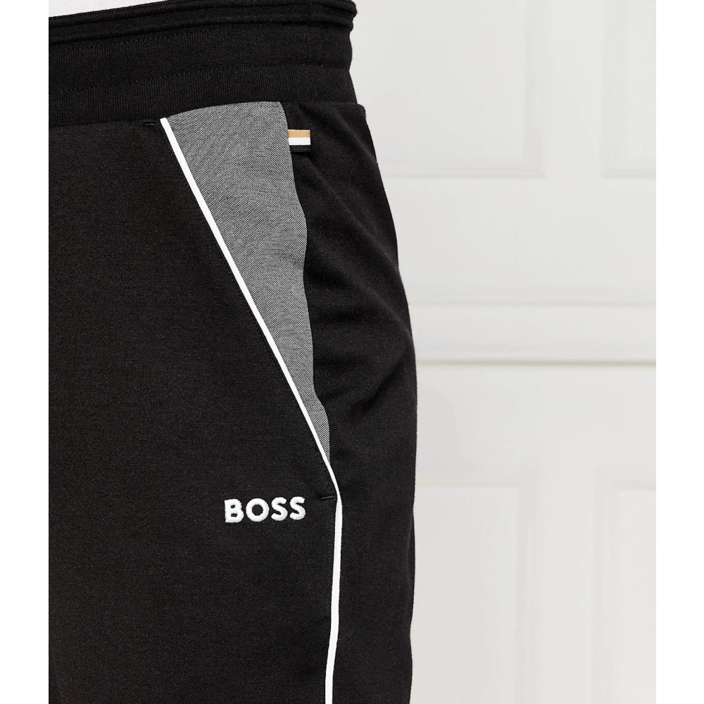 Hugo Boss Zwarte Logo Sweatpants Stijlvolle Casual Kleding Black Heren