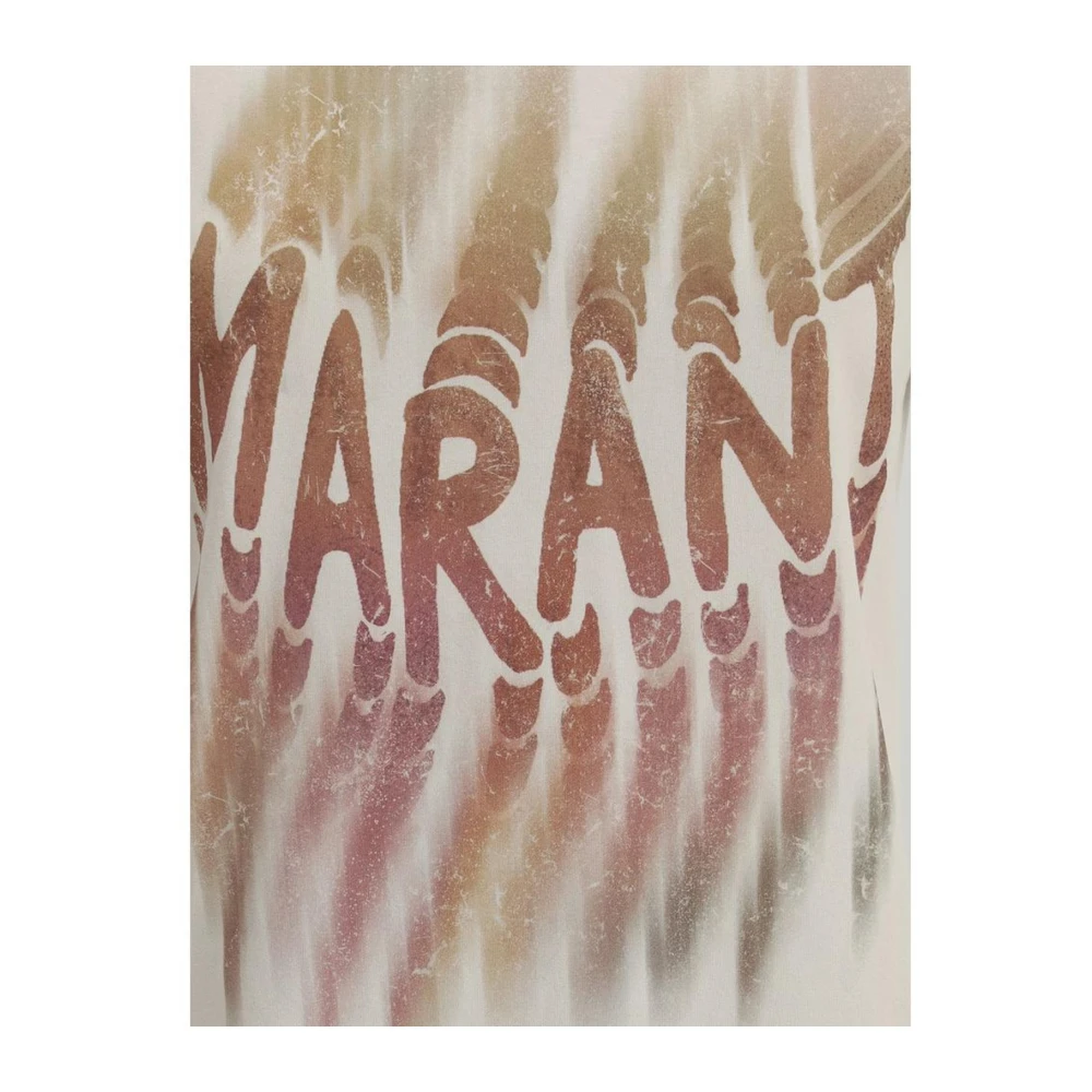 Isabel Marant Étoile Monogram Print Katoenen T-shirt Dames Casual Beige Dames