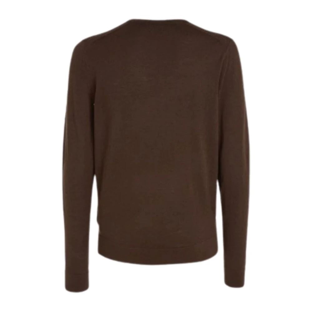 Calvin Klein Merino Crew Neck Sweater Brown Heren
