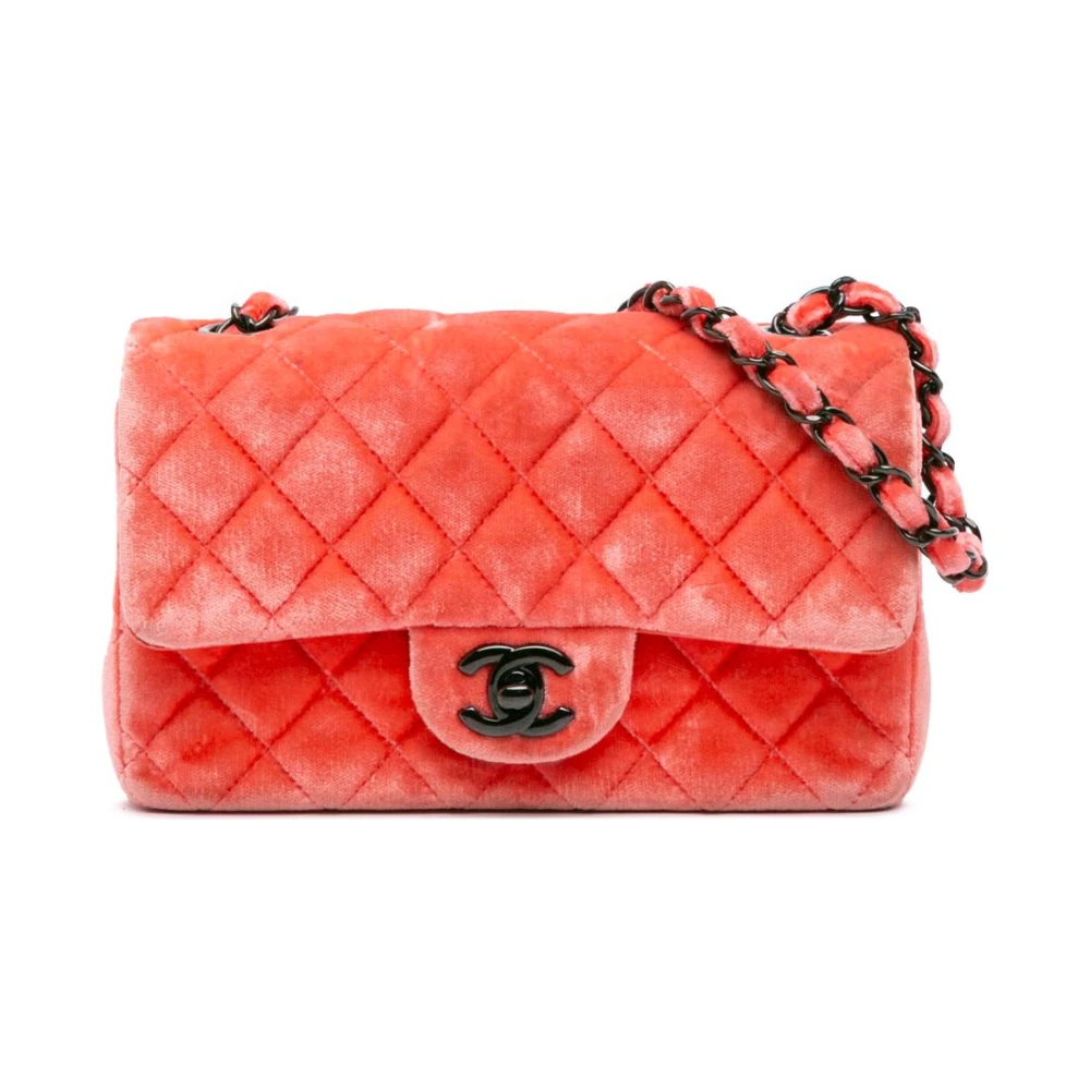 Chanel Vintage Women's Orange Vintage Cross Body Bags, One Size, Pre-Owned Flap Bag